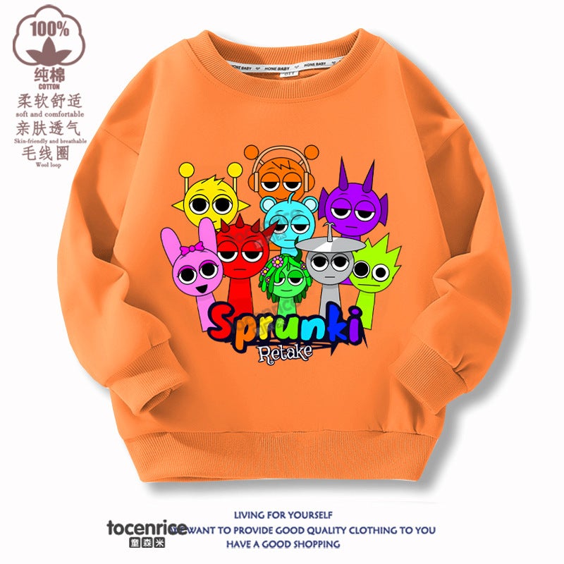 Children'S Sweater Sprunki Rhythm Box Peripheral Clothes Round Neck Cotton And Velvet Top Children'S Clothing - Image 1