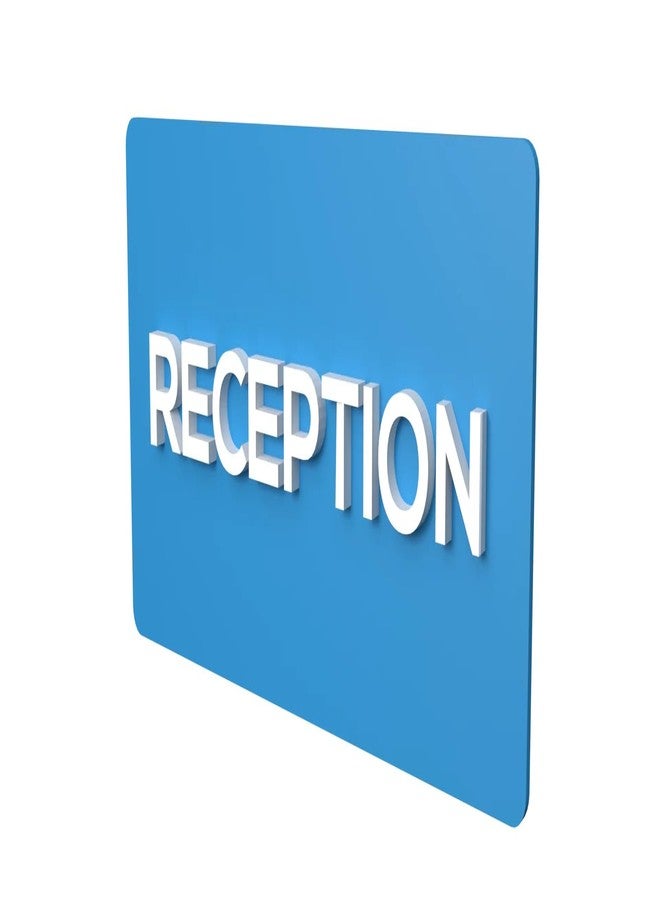 DECOR KAFE 3D Acrylic Sign Board - 'RECEPTION' - Professional Shop, Hotel & Office Signage (Waterproof) - Easy Tape Installation - 3mm Sheet, 3mm Letters - Image 1