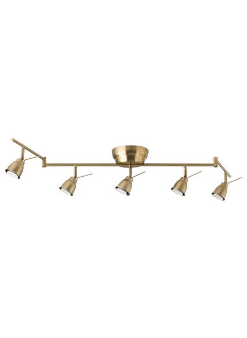 Ceiling Track, 5-Spots, Brass-Colour