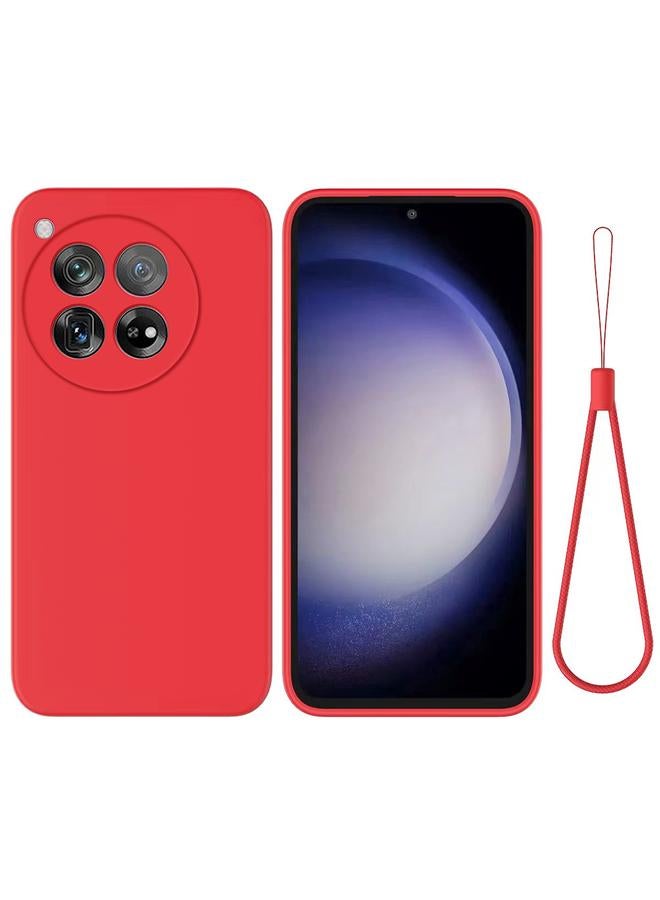 erorex For OnePlus 12R / Ace 3 5G Pure Color Liquid Silicone Shockproof Phone Case(Red) 