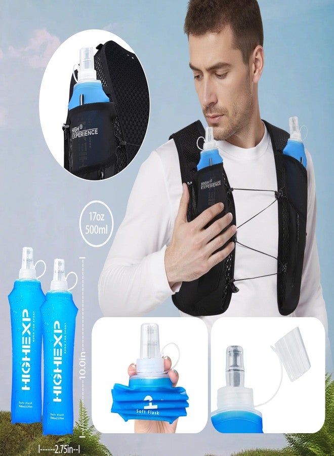 HIGH EXPERIENCE Running Vest Lightweight 4L Trail Hydration Backpack Pack with 2 17oz Soft Flask Jogging Marathon Cycling Hiking for Women Men (Black, Medium) - Image 4