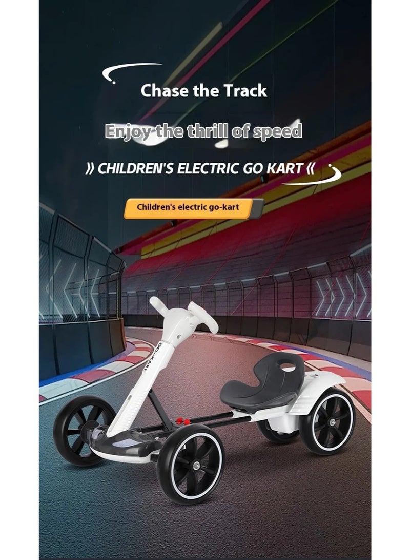 F.A.M.S Electric Go-Kart with Remote Control, Foldable Lightweight Frame, LED Lights, Strong Motor, Large Battery, Off-Road Tires, Safe & Stable Ride-On Car for Kids - Image 2