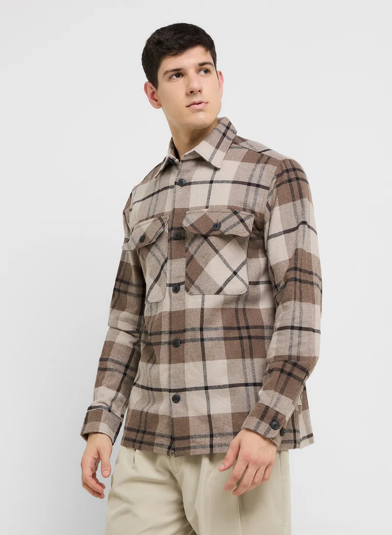 JACK & JONES Checked Flap Pocket Shirt