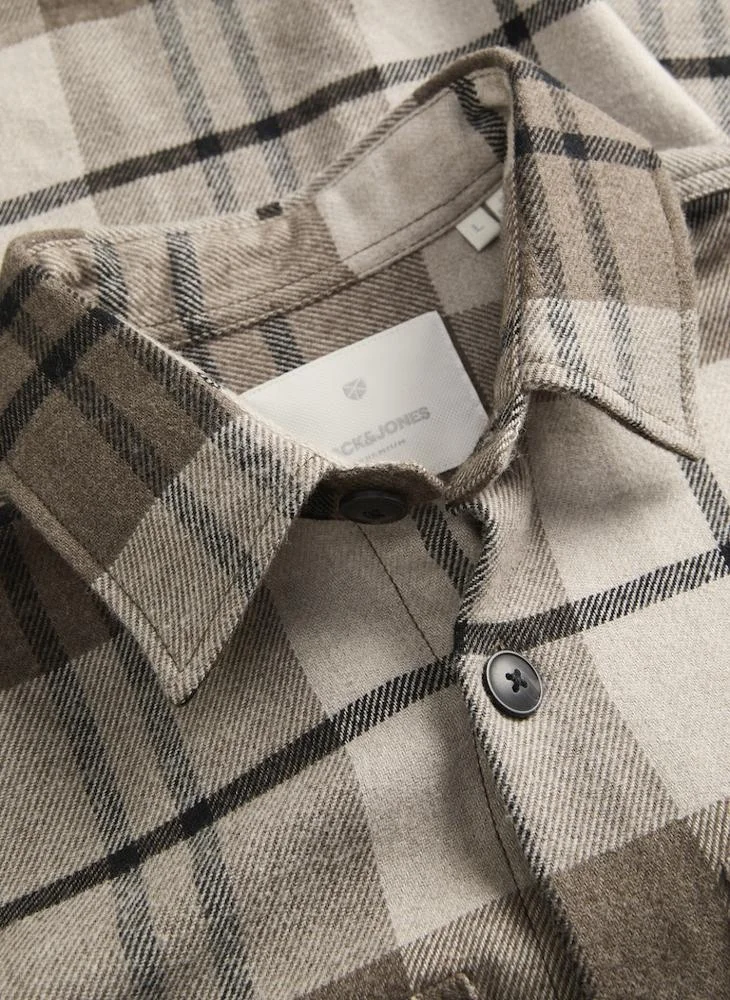 جاك اند جونز Checked Flap Pocket Shirt