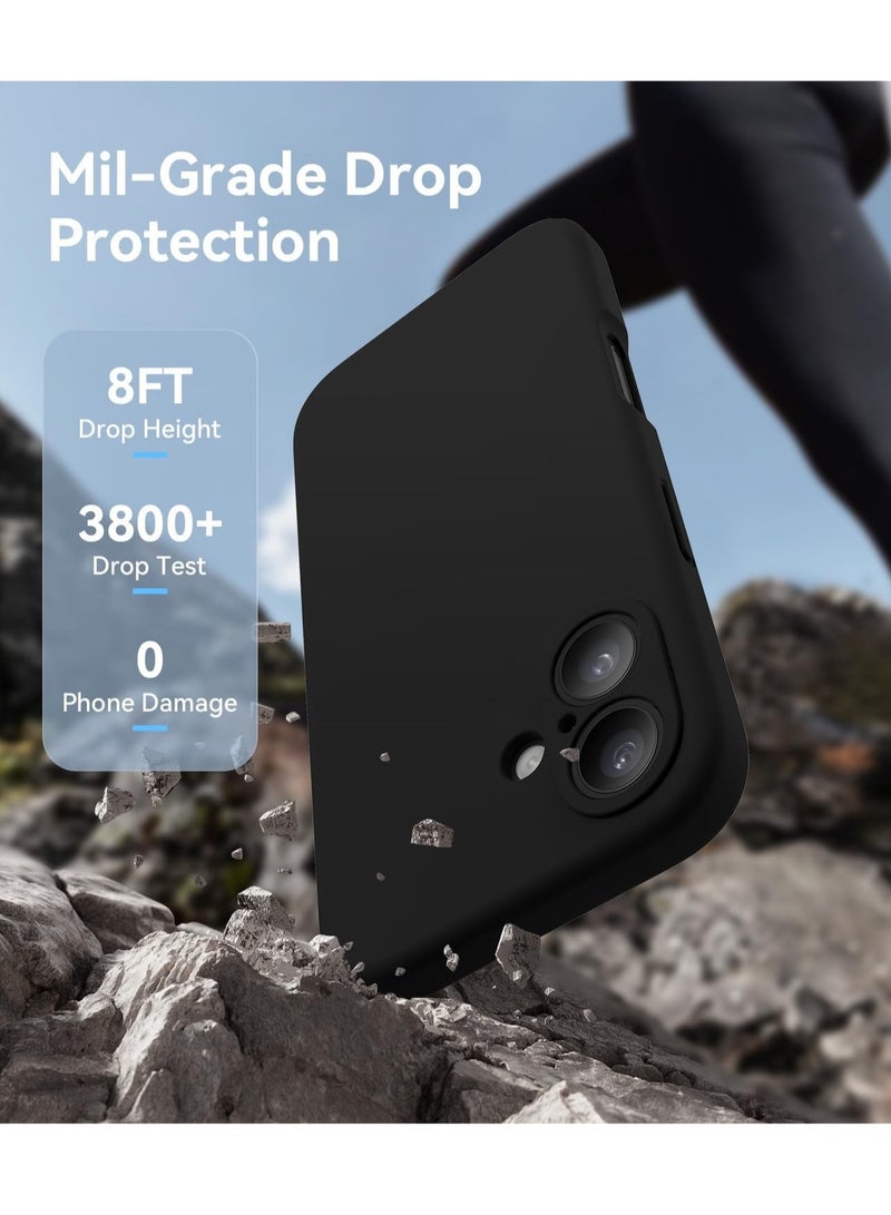 "Black Silicone Case for iPhone 16 Plus – Camera Protection, MagSafe Compatible, Anti-Scratch Microfiber Lining, and 2 Screen Protectors Included" - Image 2