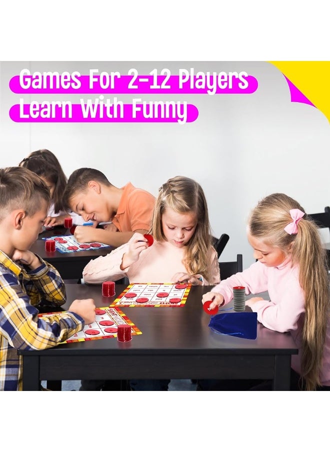 SpriteGru Sight Word Bingo Game, 120 Sight Words Learn to Red Level 1 & Level 2 Bingo Board Game Dolch's & Fry's Words Lists for Kindergarten and Preschool Kids 4-8, Perfect for Classroom & at Home  - Image 4