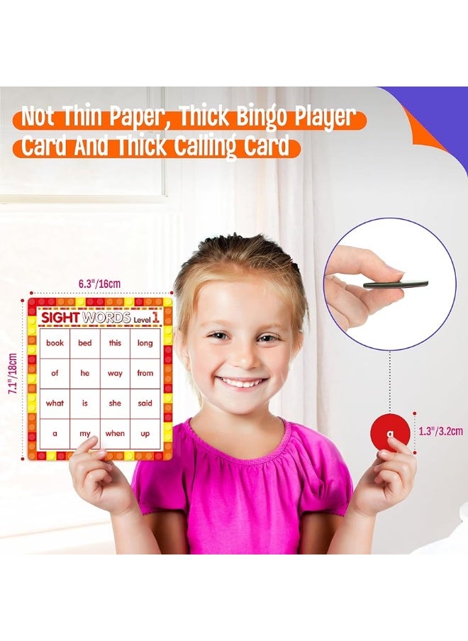 SpriteGru Sight Word Bingo Game, 120 Sight Words Learn to Red Level 1 & Level 2 Bingo Board Game Dolch's & Fry's Words Lists for Kindergarten and Preschool Kids 4-8, Perfect for Classroom & at Home  - Image 5