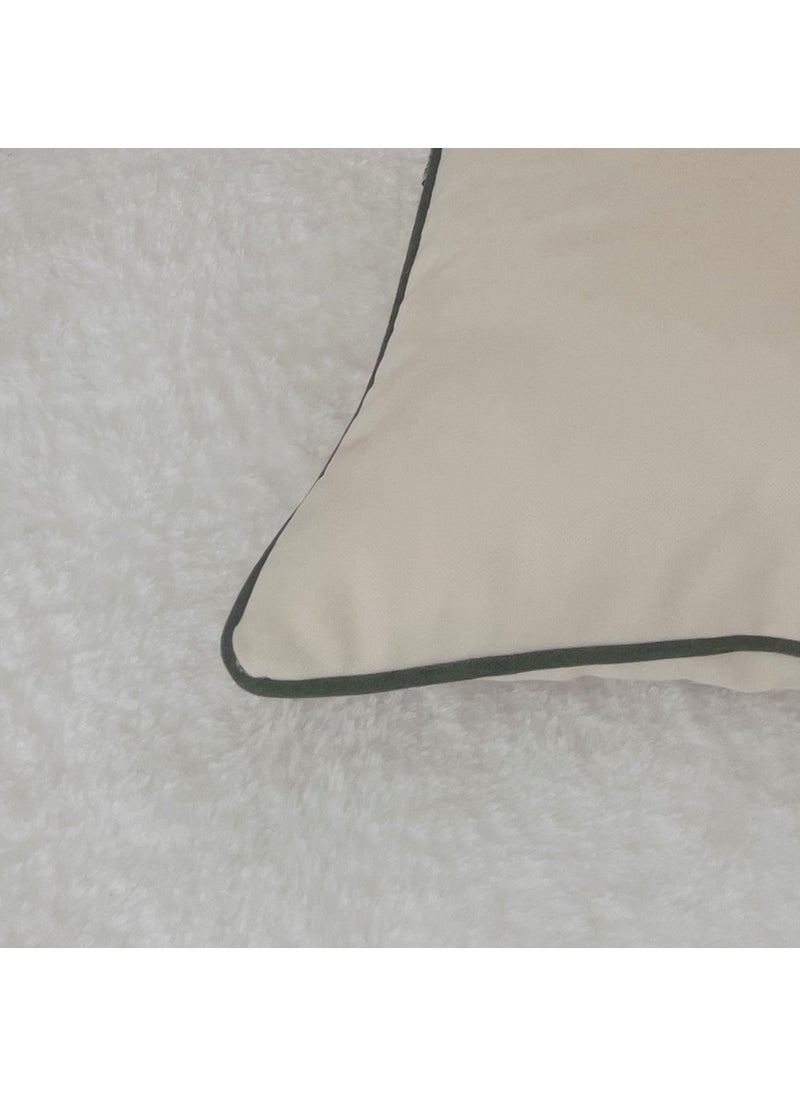 Ritmo Home Green Piping Cream Plain Christmas New Year Decorative Pillow (Inner Pillow Included)  - Image 2