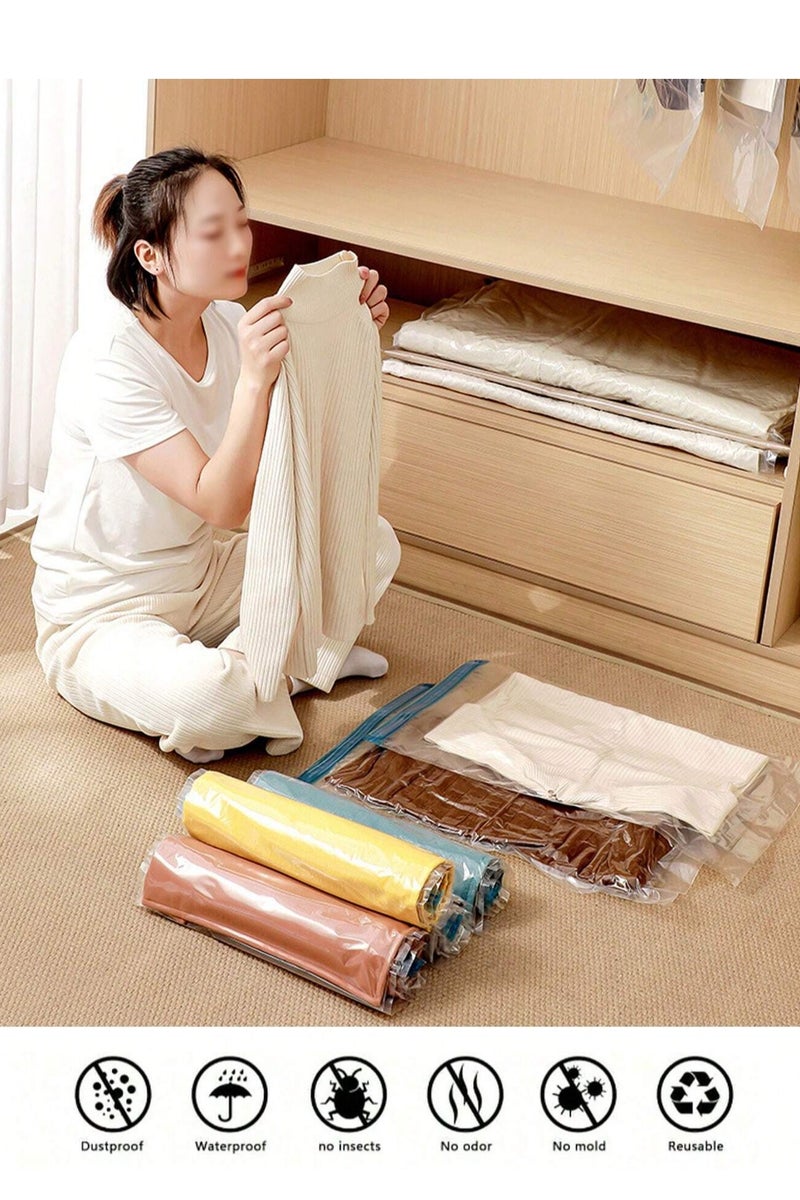 Set of 4 Vacuum Storage Bags 60x80 cm – Airtight Space Saver Reducing Volume by up to 80% – Ideal for Clothes, Duvets & Blankets – Travel & Home Use  - Image 4