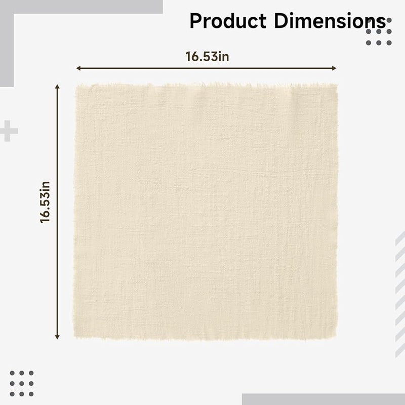 Soft Cotton Napkins with Fringed Denim Edges 16 5 X 16 5 Inches for Wedding Party Dining - Image 3