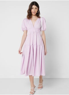 ELLA Puff Sleeve Tiered Dress  - Image 4