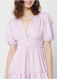 ELLA Puff Sleeve Tiered Dress  - Image 3