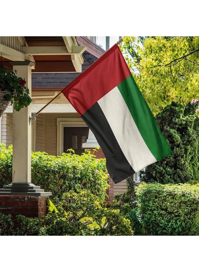 اي ار اس علم الإمارات العربية المتحدة، لافتة بوليستر خارجية/داخلية مقاس 90 × 150 سم (3 × 5 قدم)، مثالية للفعاليات الرياضية والاستخدام المنزلي - Image 2