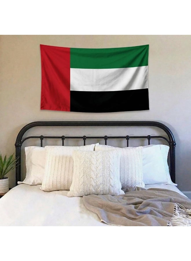 اي ار اس علم الإمارات العربية المتحدة، لافتة بوليستر خارجية/داخلية مقاس 90 × 150 سم (3 × 5 قدم)، مثالية للفعاليات الرياضية والاستخدام المنزلي - Image 3