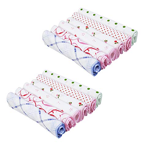 Uber World Cotton Handkerchief for Women | Floral - 2 x Pack of 6 (Total 12 Hankies) - Image 1