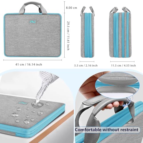 ZINZ Laptop Case 15 15.6 16 inch Sleeve, Expandable Computer Hand Bag with Multi-pockets Compatible with MacBook Pro 16 inch M4/M3/M2/M1, MacBook Air/Pro 15 inch and 15-16 inch Notebooks，G01Y01 - Image 2