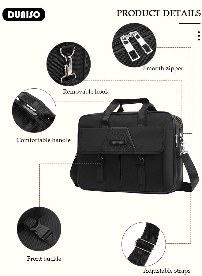DUNISO Laptop Bag Lightweight Computer Bag Travel Business Handbag Briefcase Water Resistance Shoulder Messenger Bag for Men and Women Work Office  - Image 2