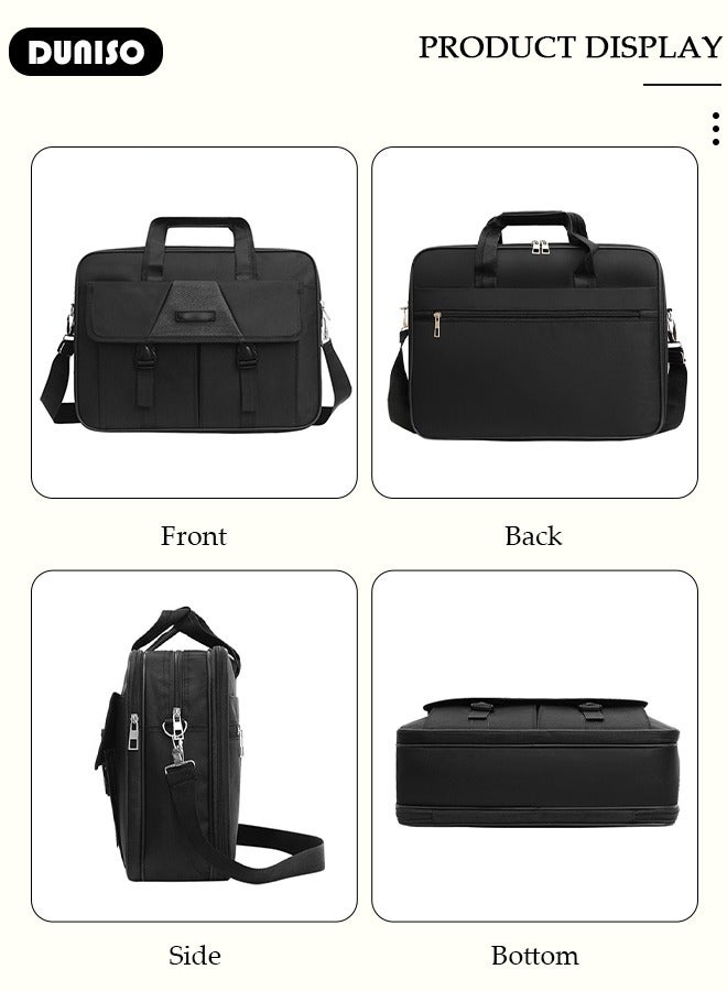 DUNISO Laptop Bag Lightweight Computer Bag Travel Business Handbag Briefcase Water Resistance Shoulder Messenger Bag for Men and Women Work Office  - Image 3