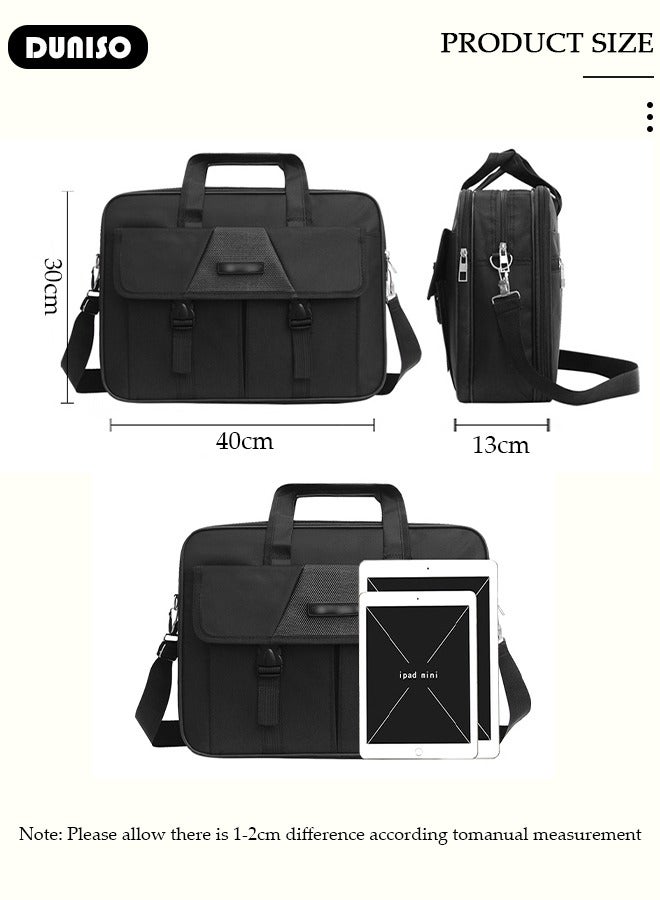 DUNISO Laptop Bag Lightweight Computer Bag Travel Business Handbag Briefcase Water Resistance Shoulder Messenger Bag for Men and Women Work Office  - Image 4