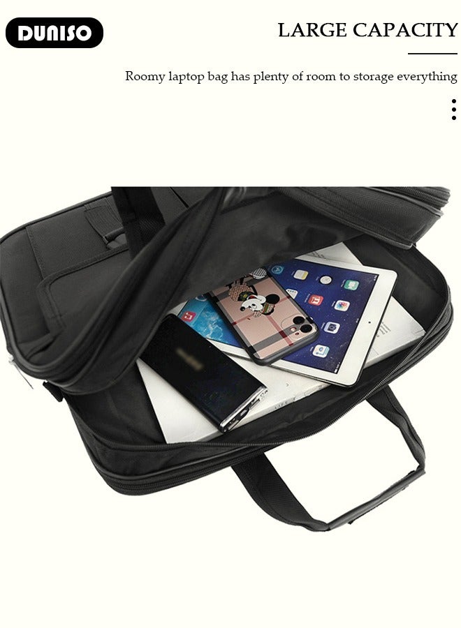 DUNISO Laptop Bag Lightweight Computer Bag Travel Business Handbag Briefcase Water Resistance Shoulder Messenger Bag for Men and Women Work Office  - Image 5