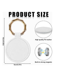 SYOSI Travel Magnetic Hat Clip, PU Leather Multifunctional Fashion Hat Clip, Hat Clip for Women Men Hat Bag Travel Outdoor Hat Companion, for Handbag Backpack Luggage Purse, White, 2 Pcs  - Image 2