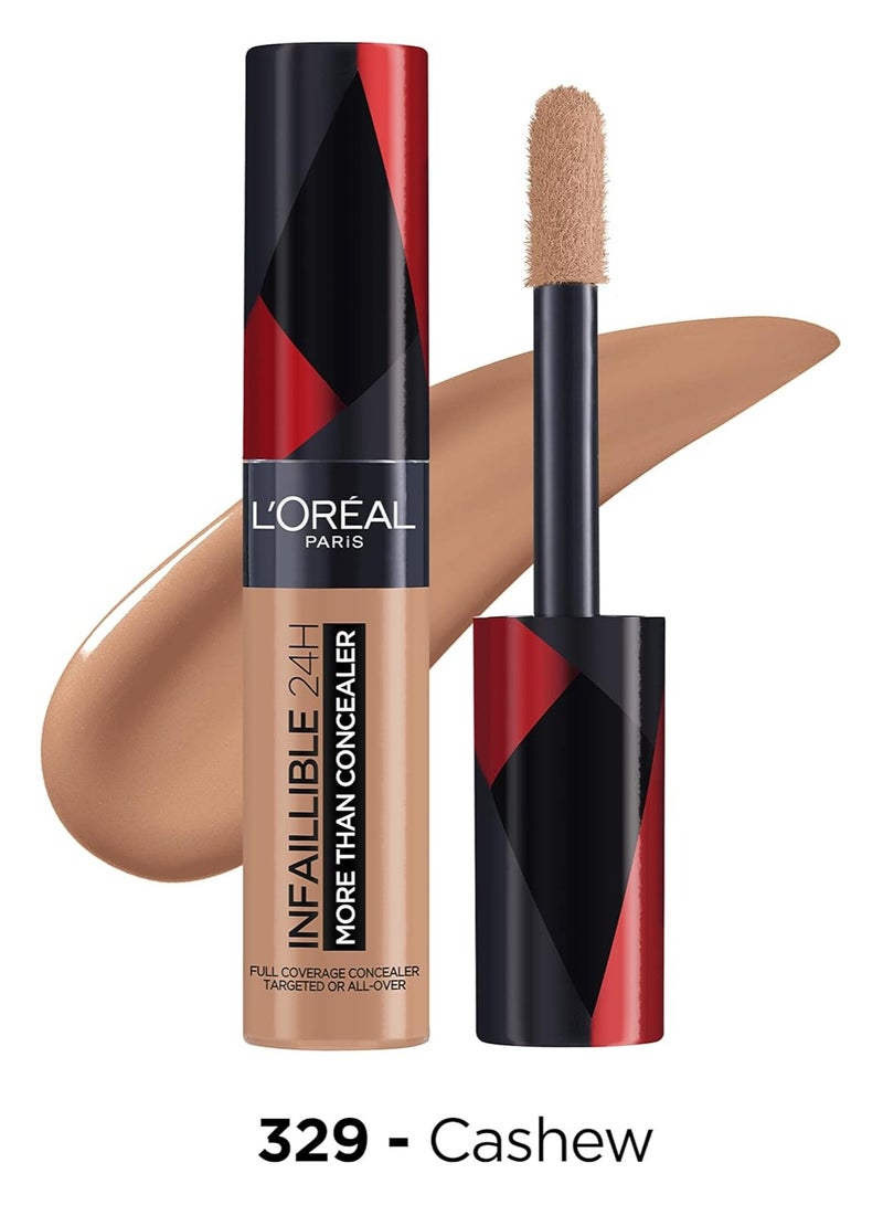 L'Oréal Paris Infaillible More Than Concealer 329 Cashew- Waterproof, Full Coverage