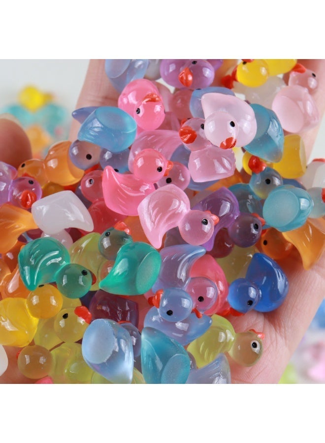DIY luminous Mini resin duck 78PCS,10 Colors Little Small Ducks in heart shaped bottle,Glow in The Dark Duck,Decorative miniature landscape toys,Household trinkets,Interesting Gift - Image 3