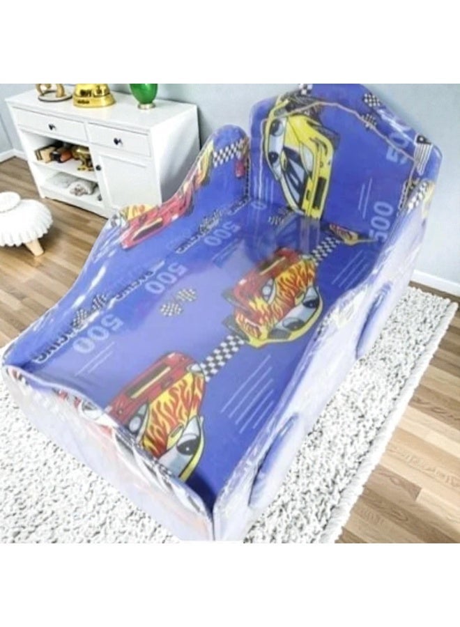 أذر مانيوفاكتشرر سرير أطفال خشب بنمط السيارة لون أزرق - Image 1