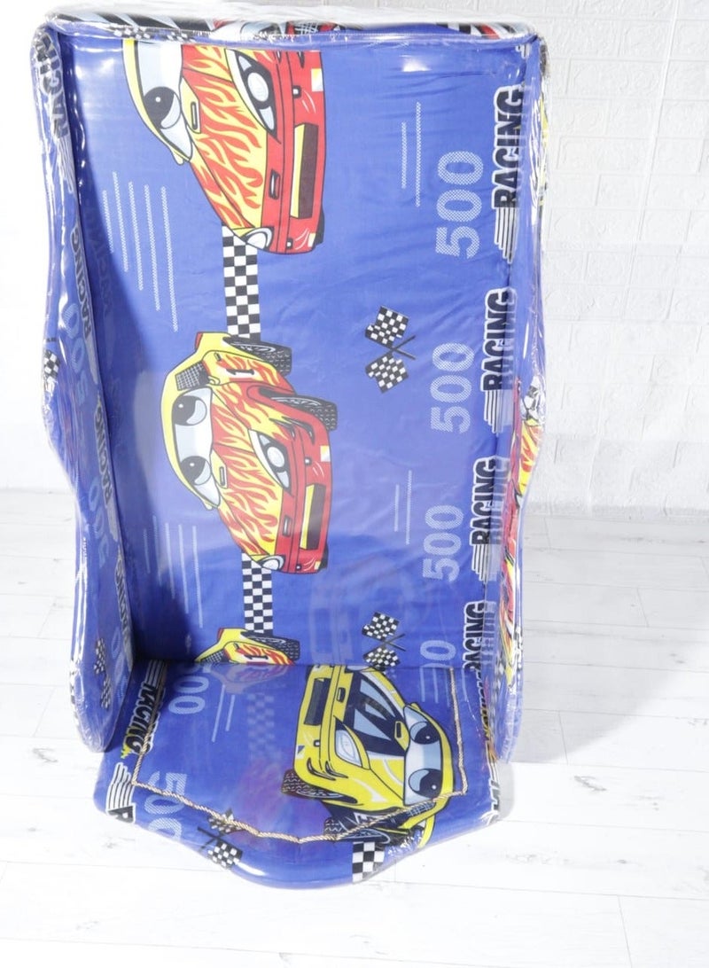 أذر مانيوفاكتشرر سرير أطفال خشب بنمط السيارة لون أزرق - Image 3