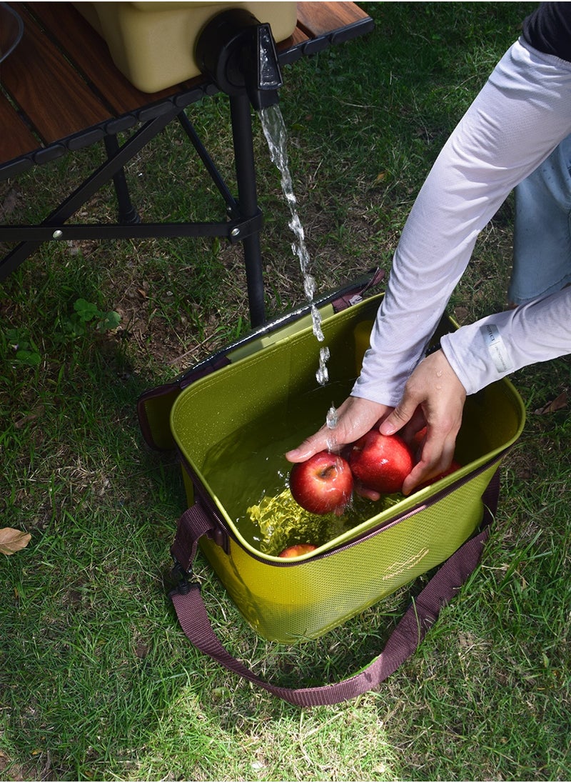 happy outside 18-20L Family Cooler Bag - Heavy Duty Insulated Container for Outdoor Adventures, Kids Friendly & Leakproof Design, Thickened EVA Material with Easy to Clean Surface - Reusable Storage for Picnic Essentials, Dairy, Fruits, Emergency Kits (Olive Green)  - Image 3
