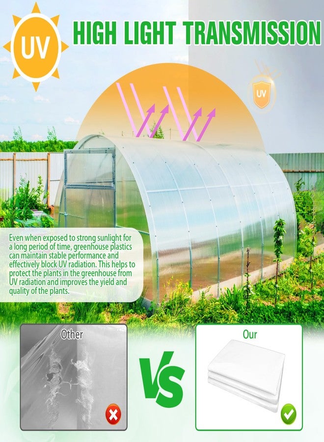 Vevitts Greenhouse Plastic Film, 6 Mil Thickness Greenhouse Plastic Sheeting, Clear Polyethylene Film UV Resistant for Gardening, Farming, Agriculture (10 x 32 FT) - Image 3