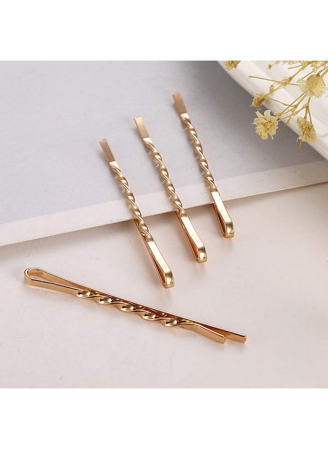 Teensery 50 Pcs 2.17" Bobby Pins Metal Twist Hair Clips Simple Hairpins Hair Accessories for Women and Girls (Gold)  - Image 2