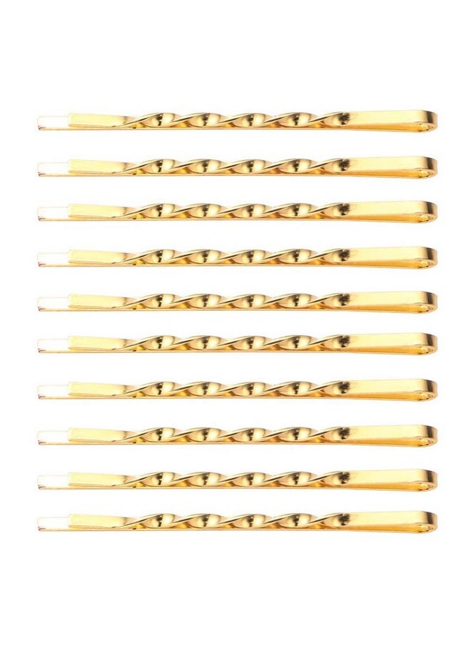 Teensery 50 Pcs 2.17" Bobby Pins Metal Twist Hair Clips Simple Hairpins Hair Accessories for Women and Girls (Gold)  - Image 1