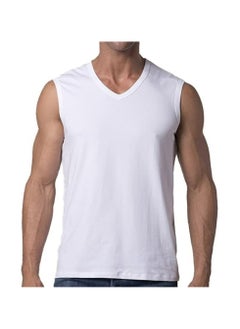 Generic Casual  V-Neck Sleeveless Undershirt Size S - White  - Image 1