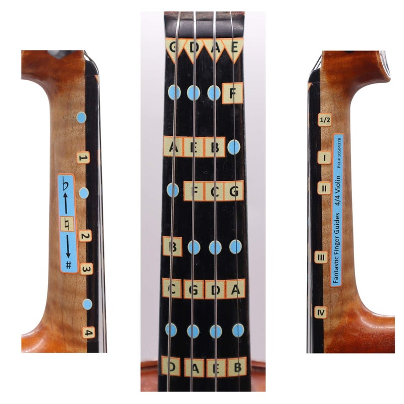 FFG NOTE THE DIFFERENCE Fantastic Finger Guide for Violins | Stringed Musical Instruments | Fingerboard and Fretboard Stickers for Learning All Notes | Kids/Adult Beginner Violin Finger Guide | Play or Fiddle, 1/2Size  - Image 1