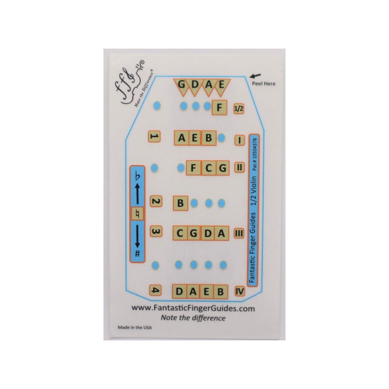 FFG NOTE THE DIFFERENCE Fantastic Finger Guide for Violins | Stringed Musical Instruments | Fingerboard and Fretboard Stickers for Learning All Notes | Kids/Adult Beginner Violin Finger Guide | Play or Fiddle, 1/2Size  - Image 3