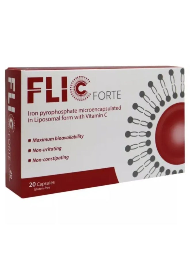 Forte Vitamin Iron Capsules Energy & Deficiency Support Daily Supplement 20 Capsules