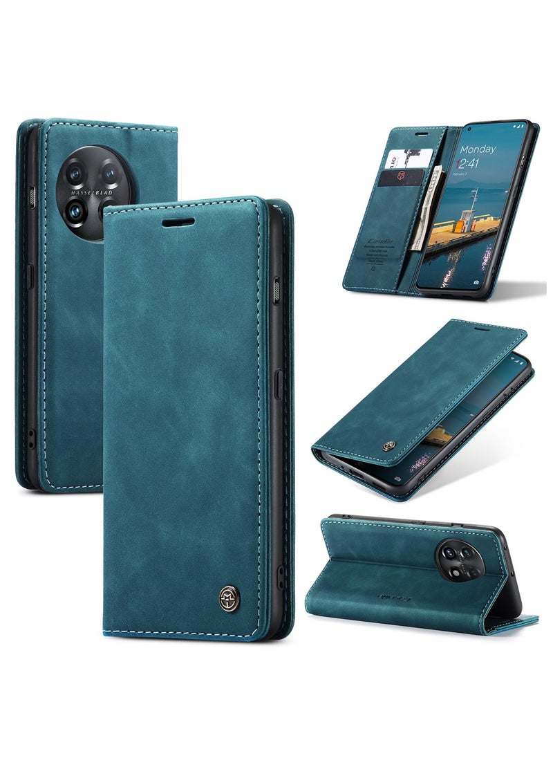 CaseMe - CaseMe Oneplus 11 Case Wallet, for Oneplus 11 Wallet Case Book Folding Flip Folio Case with Magnetic Kickstand Card Slots Protective Cover - Green - Image 1