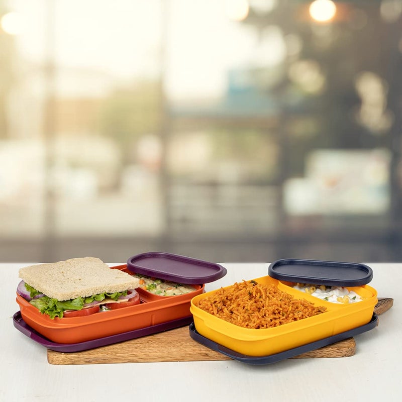 Tupperware Mylunch Liquid-Tight Lunch Box 590ml 2pc, Plastic, Multicolor - Image 4