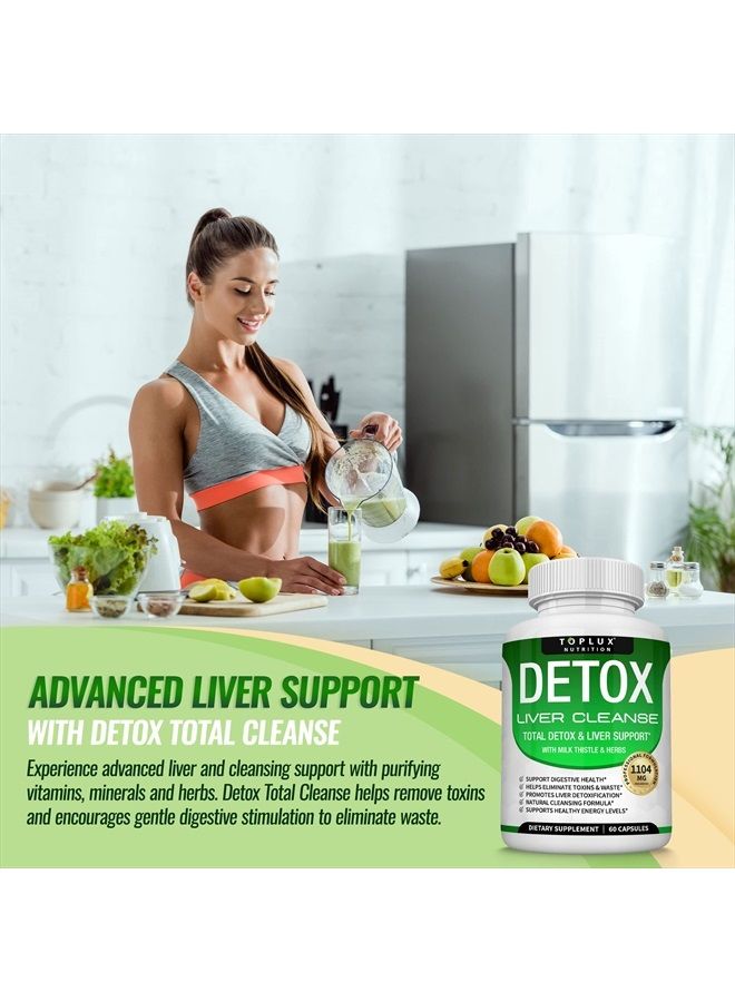 Toplux صيغة دعم وإصلاح الكبد لتنظيف السموم - منظف كبد طبيعي 5 أيام، دعم نظام الهضم، طرد السموم والمسالك البولية، مستخلص الشوك الحليب 25+ أعشاب، 60 كبسولة، توبلوكس للتغذية - Image 5