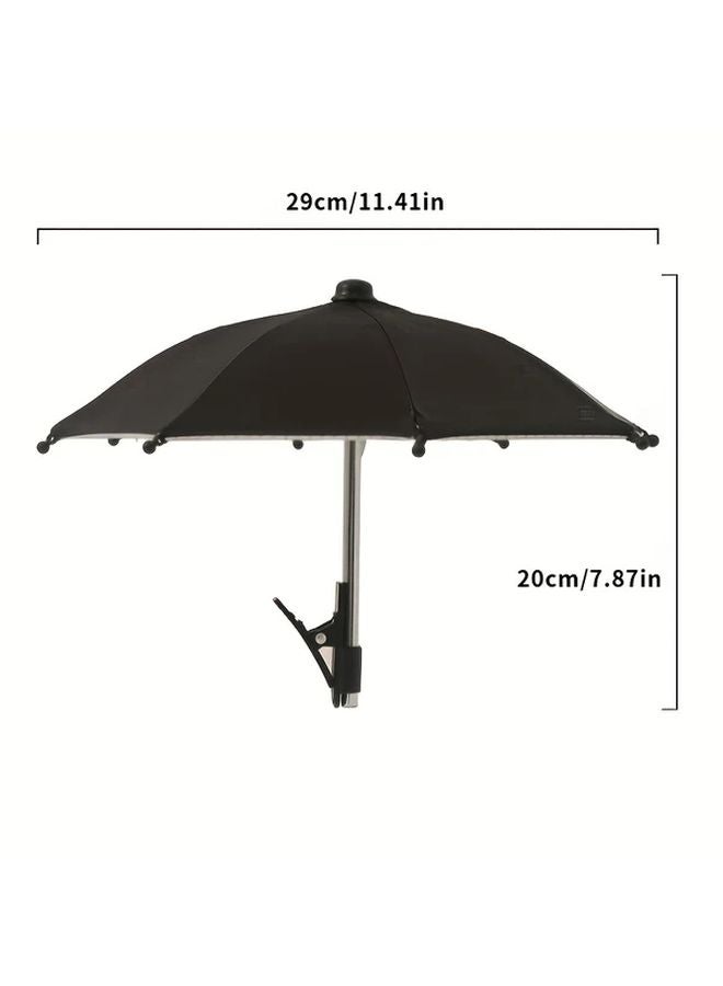 Blue Stainless Steel Phone Umbrella Holder Adjustable Clamp Foldable Portable for Beach Camping Hiking Outdoor Use - Image 5