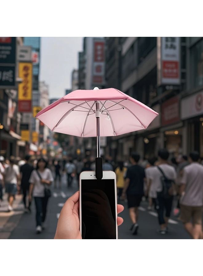 Blue Stainless Steel Phone Umbrella Holder Adjustable Clamp Foldable Portable for Beach Camping Hiking Outdoor Use - Image 4