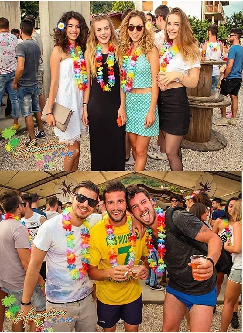 Hawaiian Leis, 10 PCS Garland Flower, Tropical Party Necklace, Headbands and Wristbands, Kids and Adults, Summer Beach Favors, Birthday, Wedding Decorations - Image 4