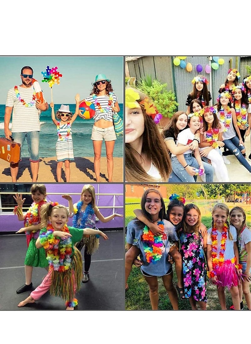 Hawaiian Leis, 10 PCS Garland Flower, Tropical Party Necklace, Headbands and Wristbands, Kids and Adults, Summer Beach Favors, Birthday, Wedding Decorations - Image 5