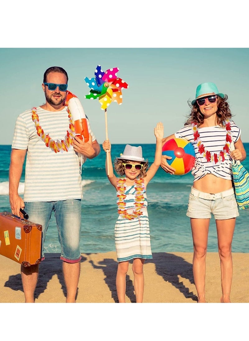 Hawaiian Leis, 10 PCS Garland Flower, Tropical Party Necklace, Headbands and Wristbands, Kids and Adults, Summer Beach Favors, Birthday, Wedding Decorations - Image 2