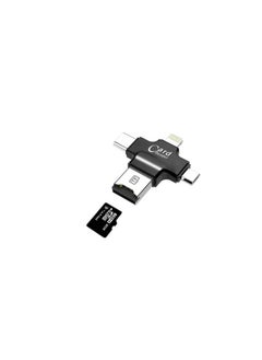Generic 4 In 1 Micro Sd Card Reader For Iphone Ios/Android Usb2.0 - Black  - Image 2