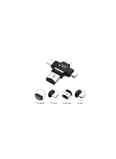 Generic 4 In 1 Micro Sd Card Reader For Iphone Ios/Android Usb2.0 - Black  - Image 3