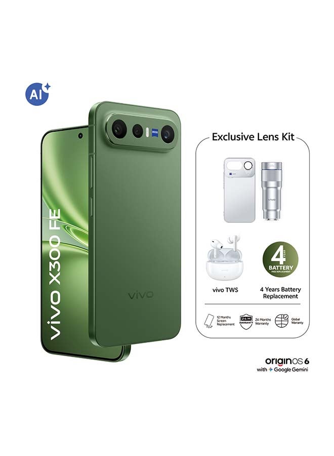 vivo X300 FE 5G Dual SIM Green 12GB RAM 512GB With Exclusive Lens kit with vivo TWS Air And 24 Months Warranty + 1 Year Screen Replacement - Middle East Version - Image 1