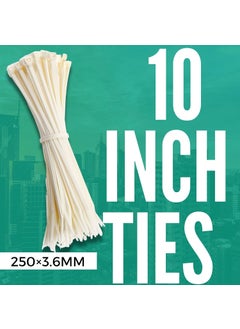 OVG OVG Nylon Self Locking Cable Ties White 250 mm 36 mm 10 Inch Pack of 200 Pcs Heavy Duty Strong Zip Ties Teeth Grip Fastener Organizer Tie  - Image 4