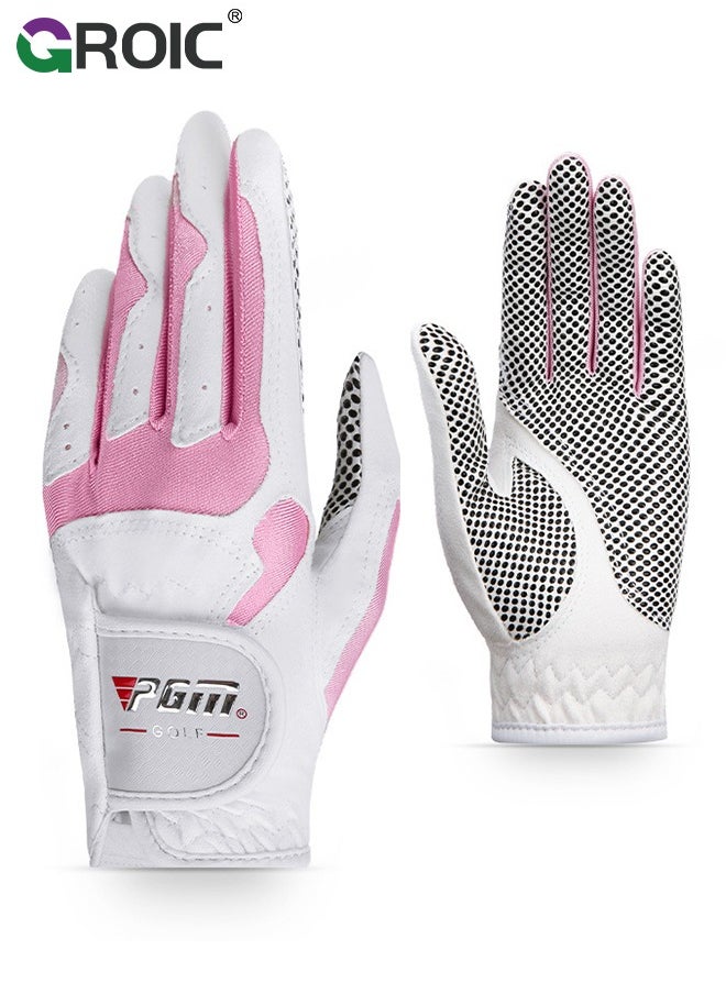 GROIC 1 Pair Golf Gloves for Women’s Left Hand,Breathable, Long Lasting Golf Glove，Slip Palm Pu Premium Leather Soft Durable Comfortable Glove,Outdoor Sports Gloves  - Image 1